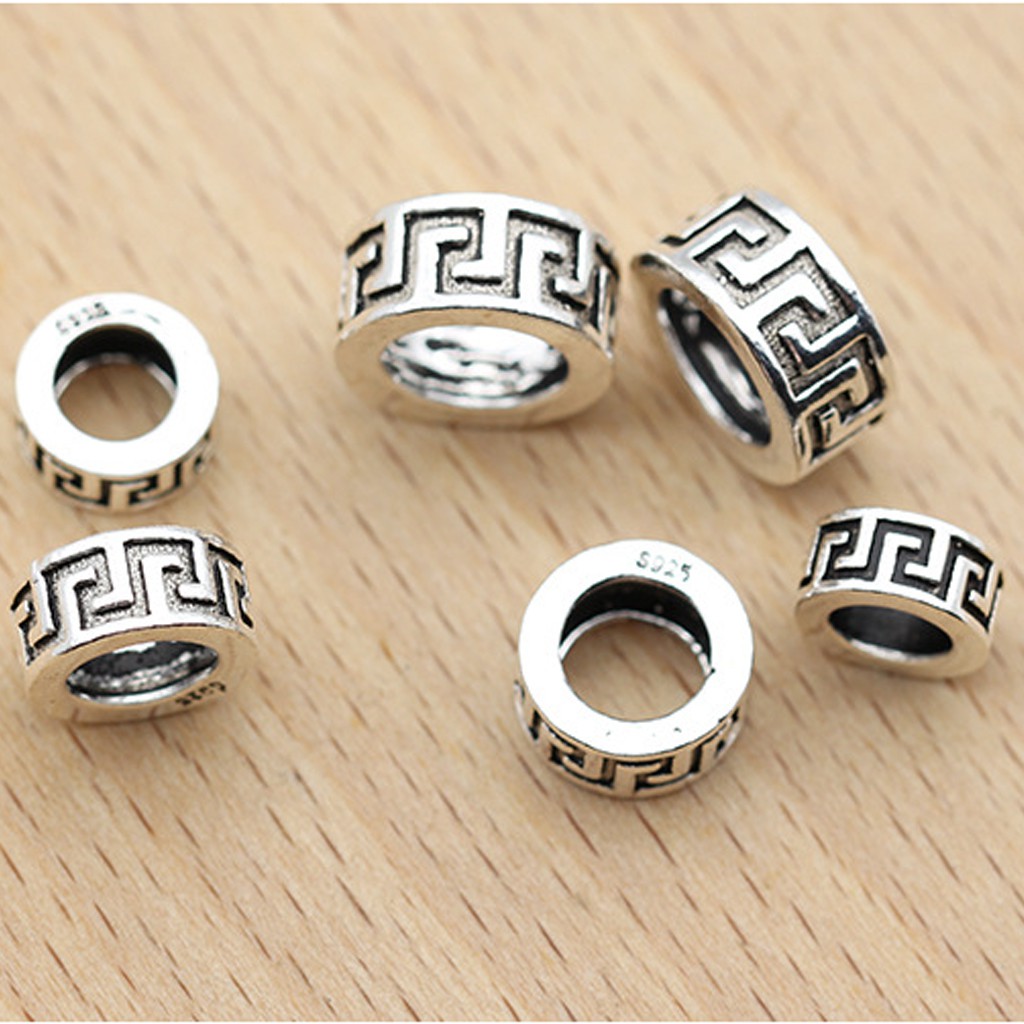 Phụ kiện charm bạc hạt great wall xỏ ( đặc biệt nhỏ)