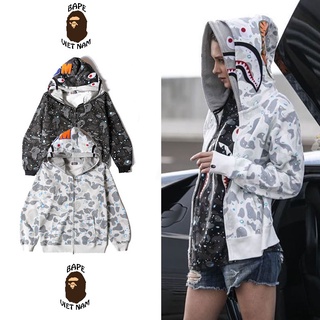 [ODER + FREESHIP] [ODER + FREESHIP] Jacket Bape Shark Galaxy 2 mũ fullzip, chất Cotton, 2 màu Dark Galaxy và White Galax