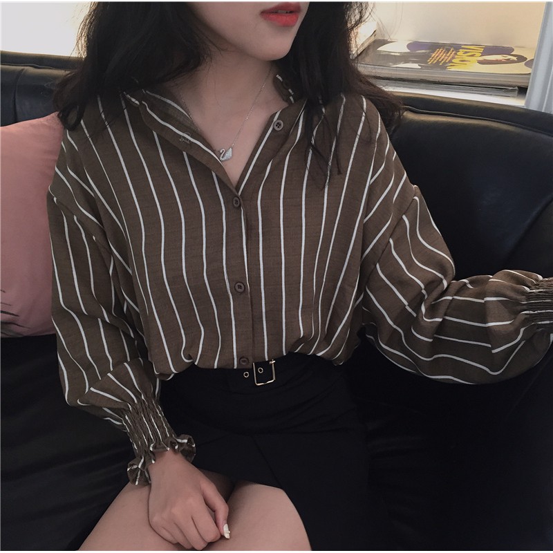 (ORDER) Áo sơ mi sọc tay bo