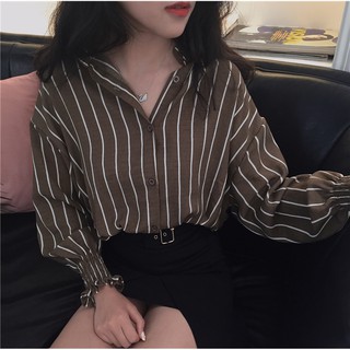 Áo sơ mi sọc tay bo