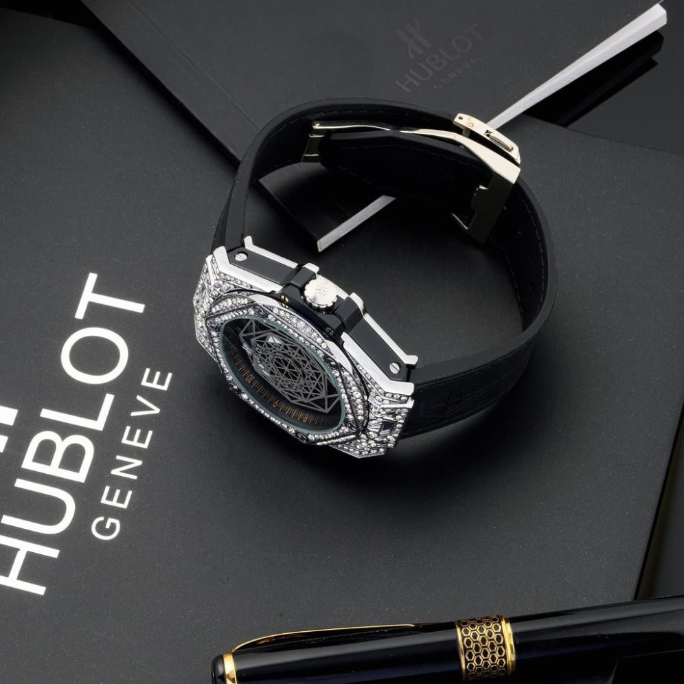 [Tặng box hãng] Đồng hồ nam HL cao cấp full đá mặt đa giác DH604  - Shop283