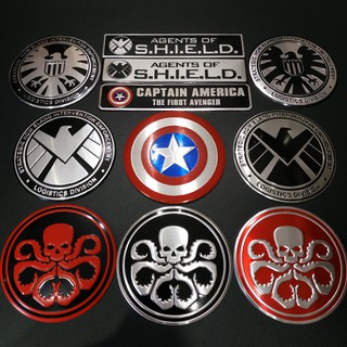 Tem Nhôm tròn 7.5cm Captain - Hydra - S.H.I.E.L.D siêu chất