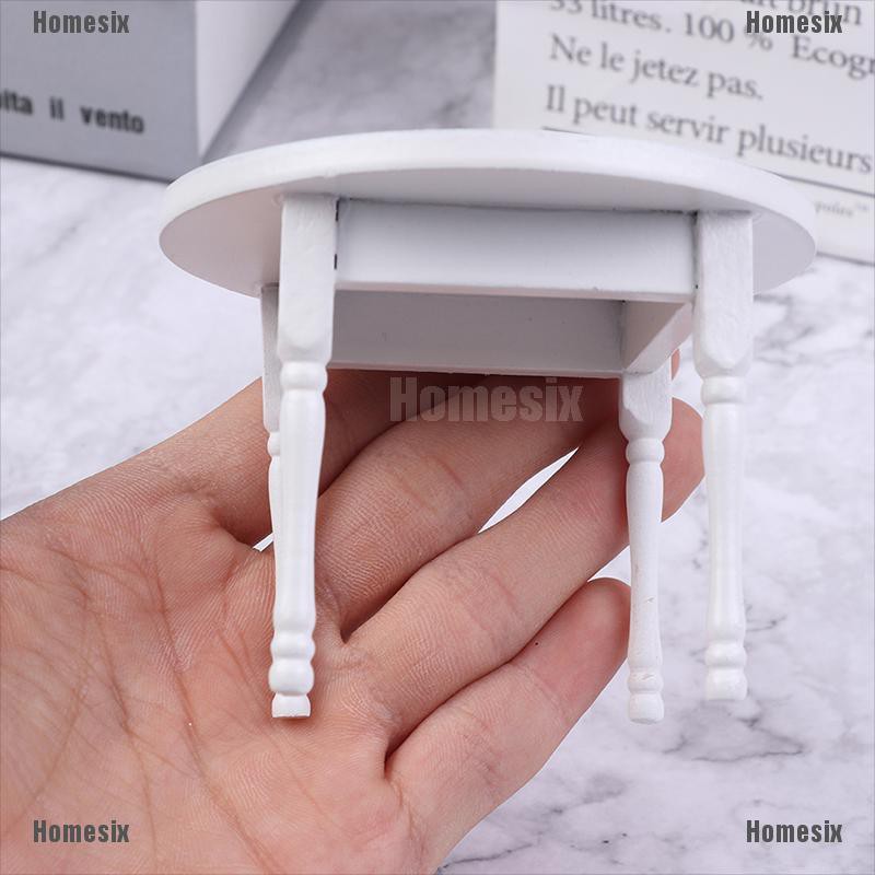 [HoMSI] 3Pcs/Set 1/12 Doll House Mini Furniture Dining Table Chair Set Toy Model Decor SUU