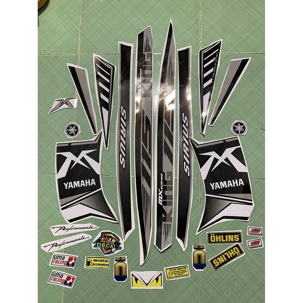 Tem sirius fi MX king xám đen