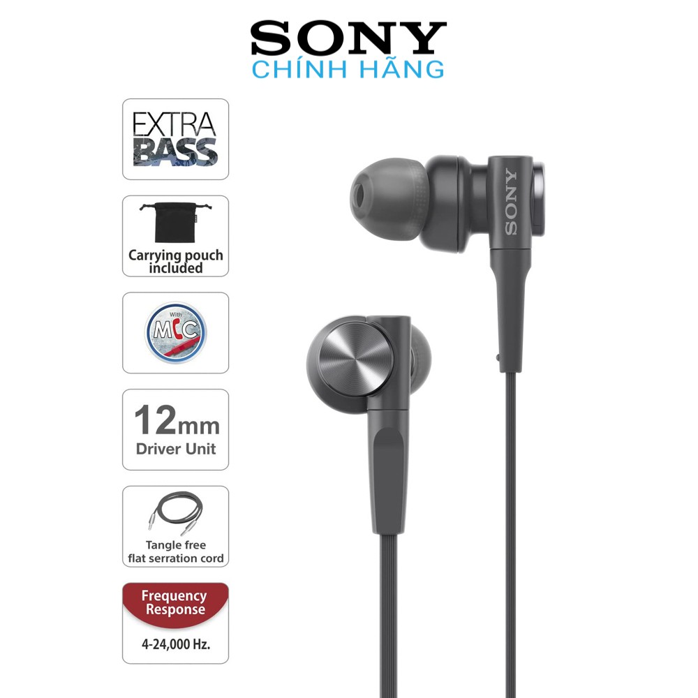 Tai nghe Sony MDR-XB55AP - Hàng chính hãng | Có mic thoại, Âm thanh Extra Bass, Bảo hành 1 năm