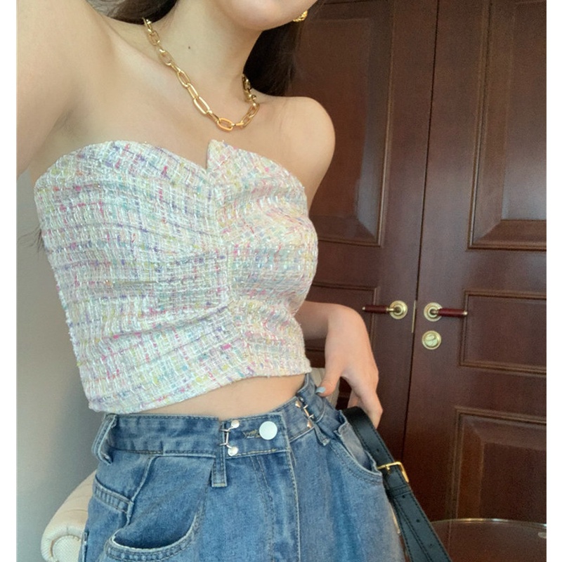 Áo Ống Ngắn Xếp Ly Gợi Cảm Thời Trang Mùa Hè Cho Nữ