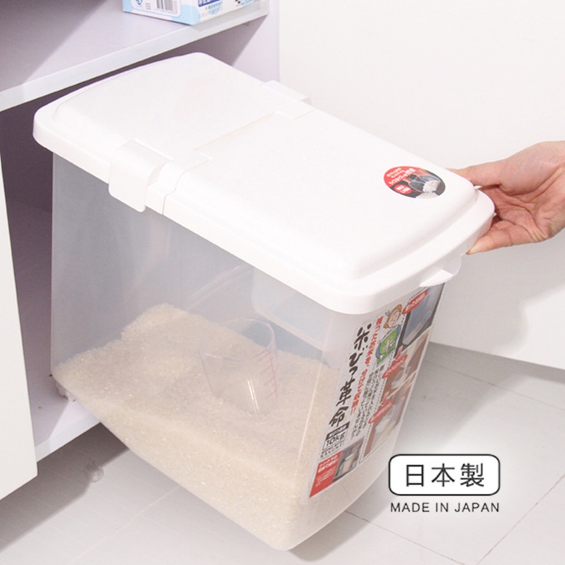 Thùng đựng gạo thông minh, tiện lợi có bánh xe hàng nội địa Nhật Bản Aichimart