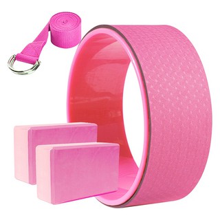 Combo Vòng yoga 33cm +2 gối yoga+1 Dây tập 1,83m Tiện Dụng (Bản Tiêu Chuẩn)- Hồng Hồng