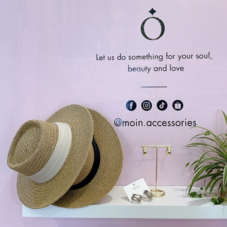 Mũ cói Gaucho Panama viền vải hot trend - Mũ cói Moin
