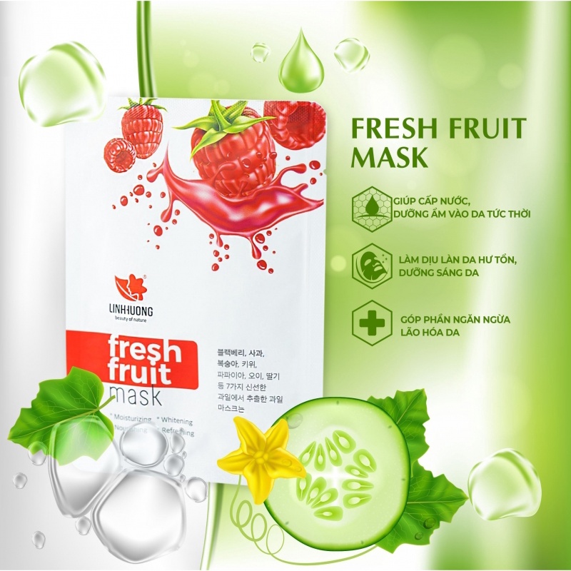 Mặt nạ hoa quả Fresh Fruit Mask Linh Hương dưỡng ẩm, sáng da, bổ sung Vitamin và khoáng chất cho da