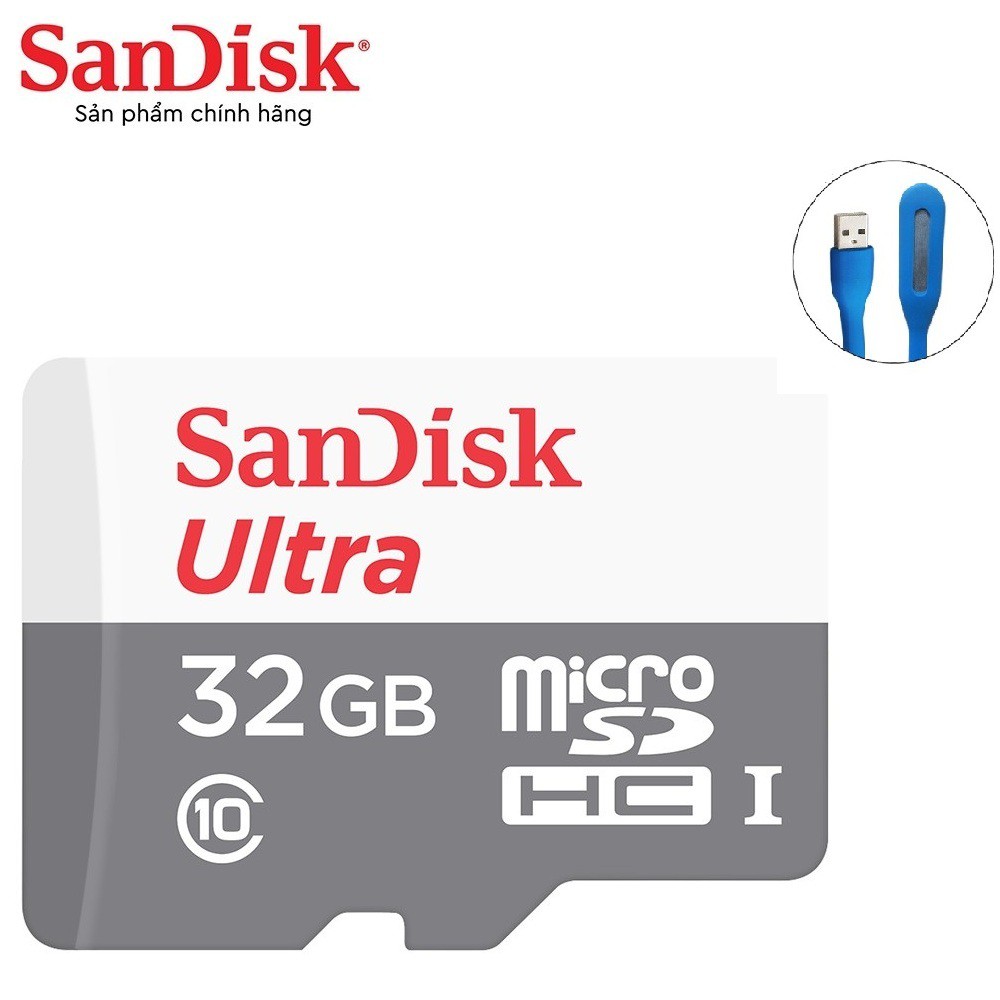 Thẻ nhớ microSDHC SanDisk Ultra 32GB upto 80MB/S 533x tặng đèn LED USB- Hãng phân phối chính thức | BigBuy360 - bigbuy360.vn