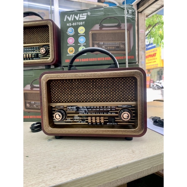 Đài FM Bluetooth5.0/USB/TF DC-1800BT Đài phát thanh cổ điển Fm Am Sw-hàng chính hãng