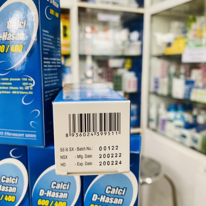 ✅ [Chính Hãng] VIÊN SỦI CALCI D HASAN 600/400 TUB 10 VIÊN Hỗ trợ bổ sung canxi và Vitamin D cho người lớn