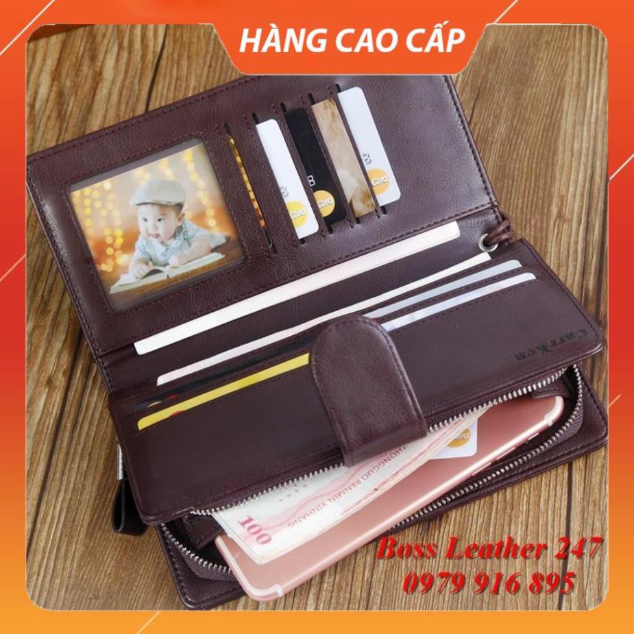 Ví Dài Nam 💖 FREESHIP 💖 Ví Dài Nam Cầm Tay CarrKen Có Khóa Kéo, Cúc Bấm Tiện Lợi - Chất Liệu Da PU Cao Cấp (3 Màu)