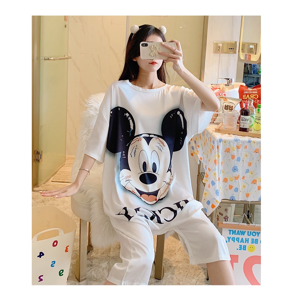 Hàng cao cấp- Bộ mặc nhà vải lụa băng in hoạt hình chuột Mickey dễ thương - Hàng Quảng Châu cao cấp - Ngân Dali- Có hìn | BigBuy360 - bigbuy360.vn