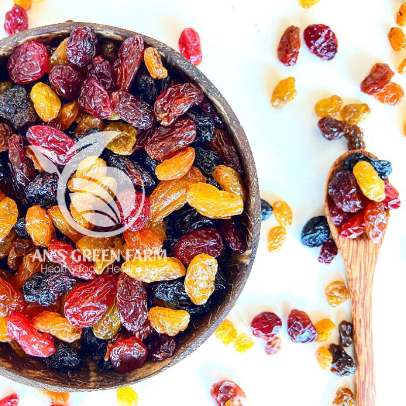 Nho Khô Chi Lê Mix 3 Màu Vàng - Đỏ - Đen AN'S GREEN FARM Nhập Khẩu 100% Chile