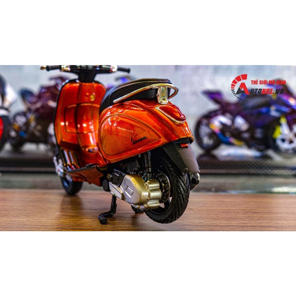 MÔ HÌNH XE ĐỘ VESPA PRIMAVERA 150 ORANGE 1:12 AUTONO1 D188