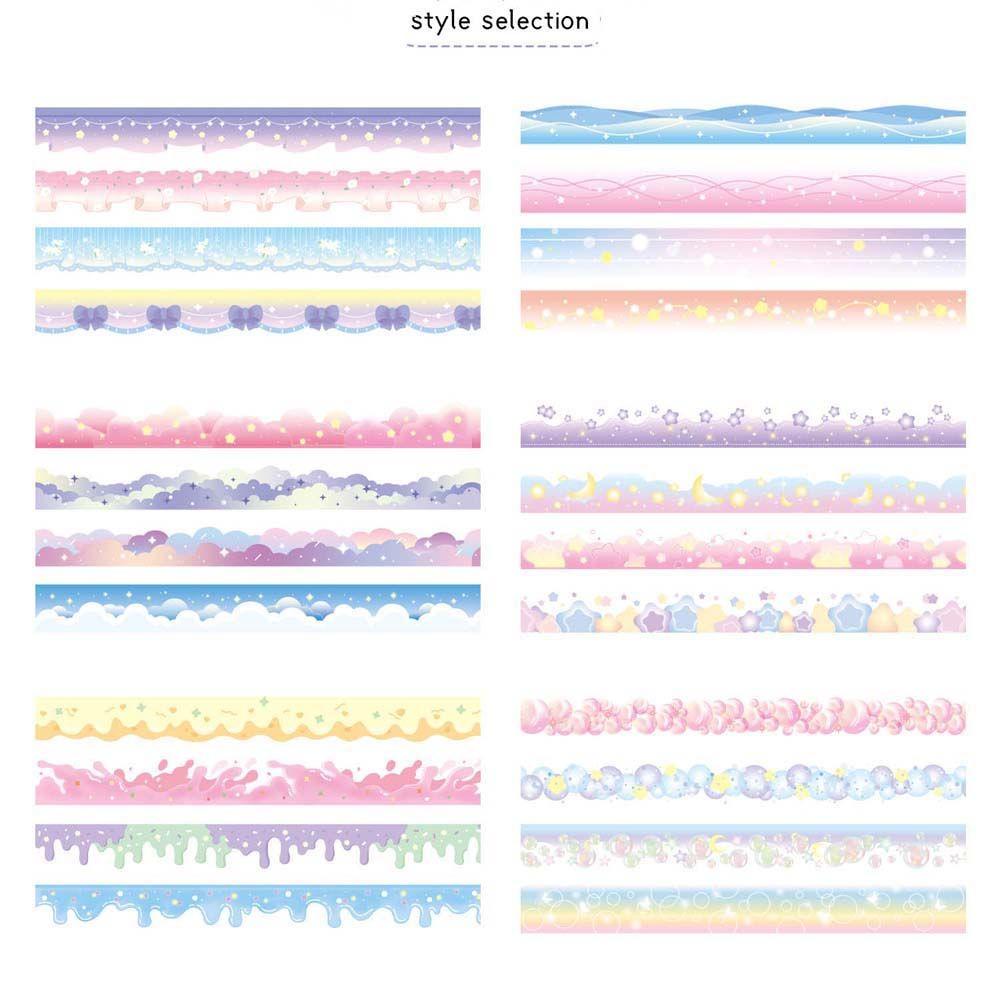 Băng Keo Dán Viền Sổ Nhật Ký Họa Tiết Ngôi Sao Thanh Lịch