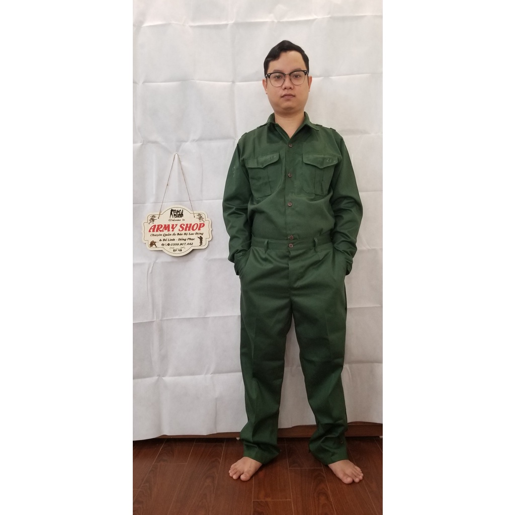 BỘ QUẦN ÁO BẢO HỘ LAO ĐỘNG KAKI DÀY DẶN-LOẠI 1