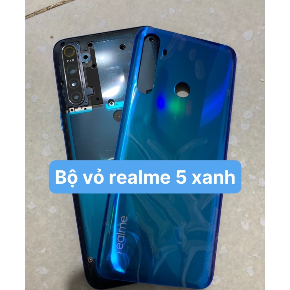 bộ vỏ realme 5 / 5S zin hãng full đồ( kính cam,sườn,lưng,phím bấm)