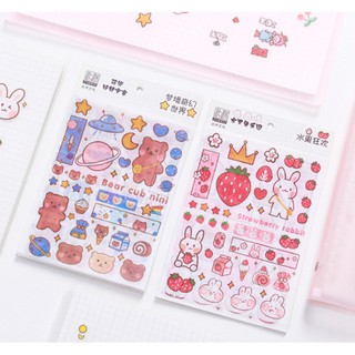 Set 4 miếng sticker trong suốt cute