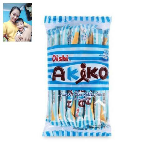 Kimchi01 -  thùng bánh Snack bim Akiko que dài vị sữa, cà fe, phômai
