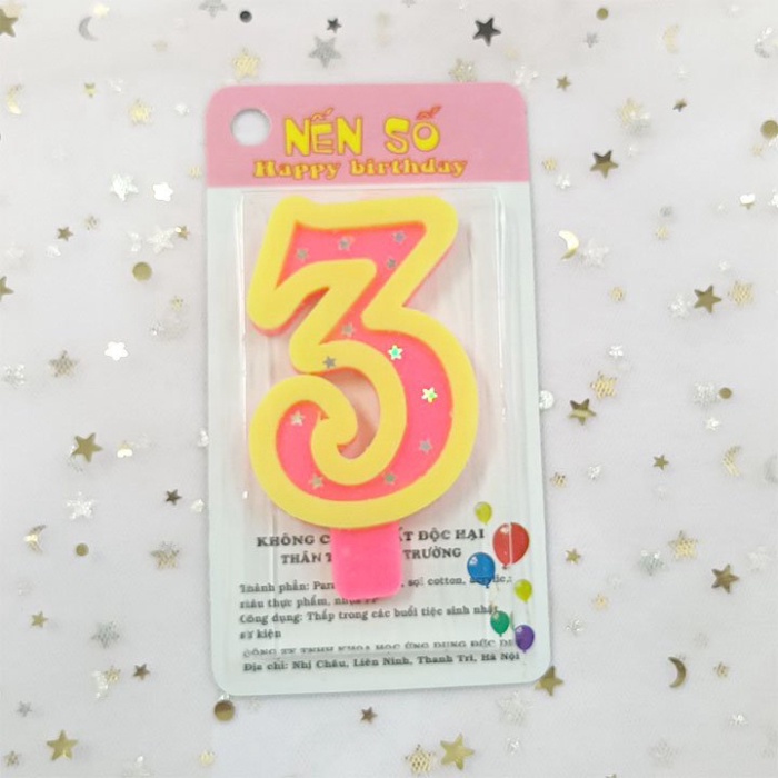 nến sinh nhật [FREESHIP❤️] nến số hồng sao hàng cao cấp