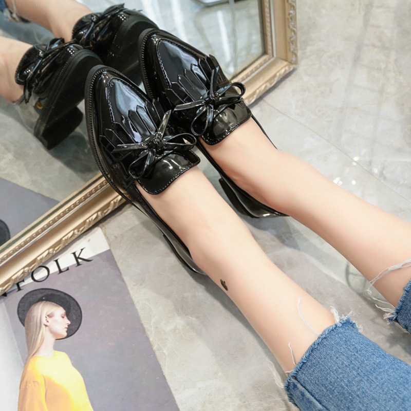 NEW KOREAN STYLE Giày Búp Bê Nữ Đính Nơ Thời Trang Hàn Quốc Xinh Xắn