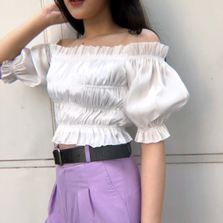 Áo trễ vai voan kính