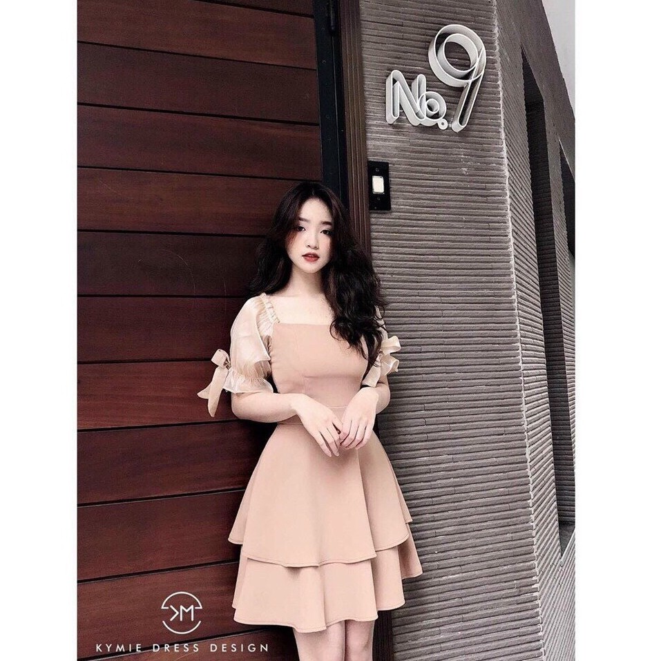 ĐẦM NỮ 2 TẦNG PHỐI TAY VOAN CAO CẤP (CÓ MÚT NGỰC) THỜI TRANG THIẾT KẾ VESTA T75