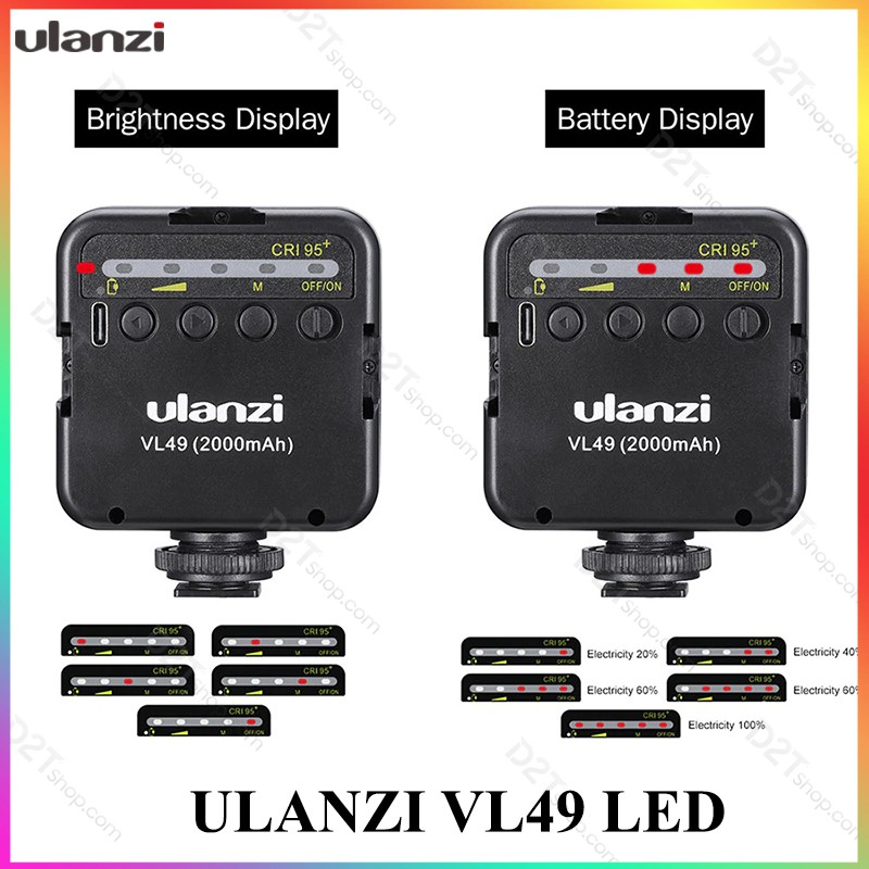 Đèn LED Ulanzi VL49 LED phiên bản mới, có pin sạc trợ sáng quay phim cho điện thoại, máy ảnh