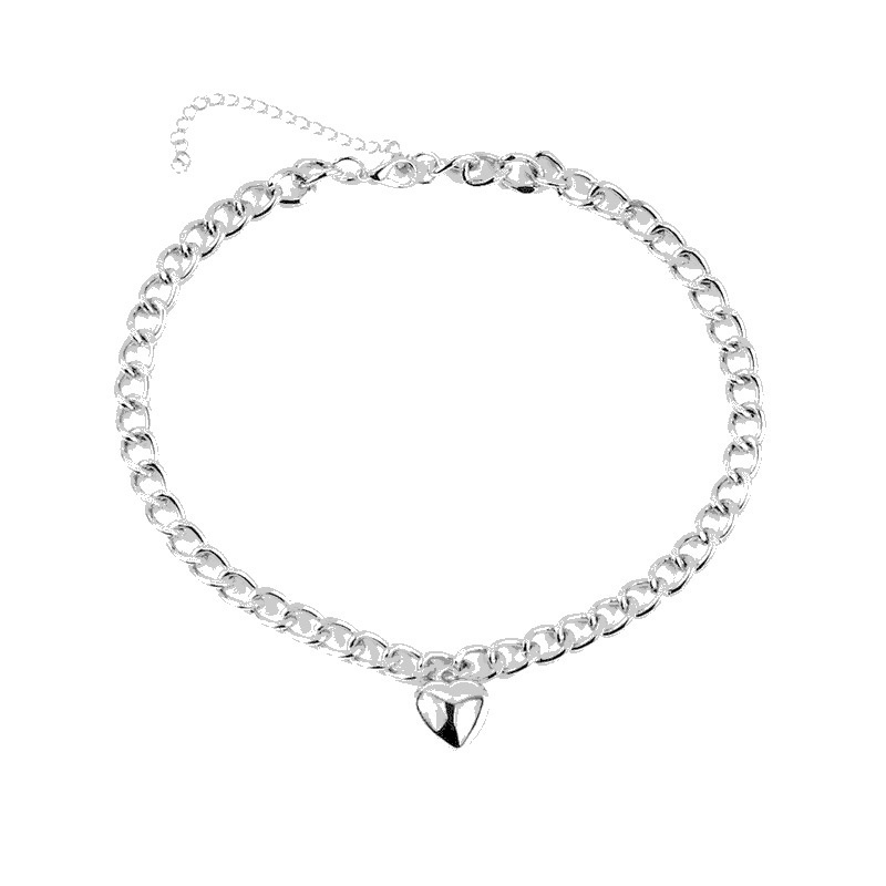 Vòng Cổ Choker Hình Ổ Khóa Trái Tim Màu Vàng/ Bạc Phong Cách Thời Trang Mới Cho Nữ