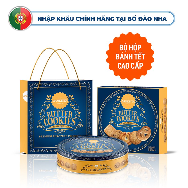 Hộp bánh qui bơ vị truyền thống Danesita 908g quà tết cao cấp 2022