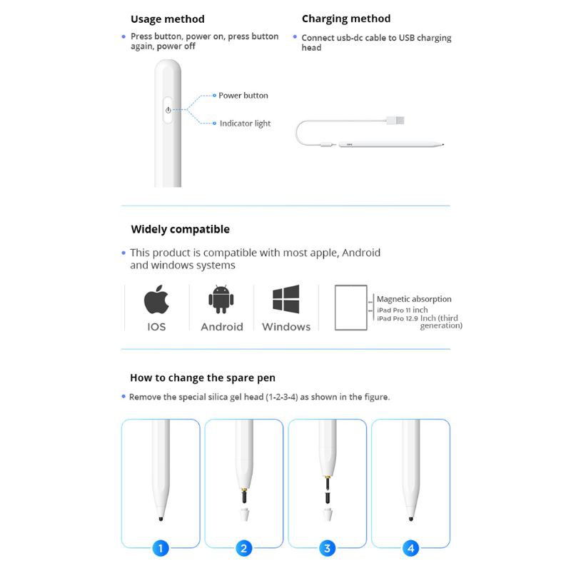 DELL Bút Cảm Ứng Cho Ipad Pro Iphone Tablet 3rd Generation Tablet