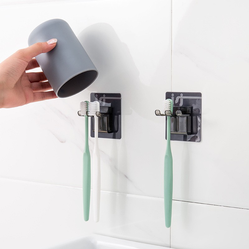 Móc treo bàn chải đánh răng dán tường tặng kèm 1 ly (cốc) để súc miệng 💖Freeship💖đồ dùng phòng tắm siêu yêu M36