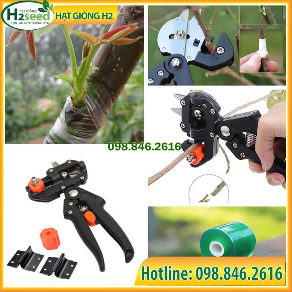Kéo ghép cành 4 trong 1: 3 cữ ghép với 3 kiểu ghép + 1 đầu bấm cành - dễ dàng thao tác, cây nhanh liền sẹo