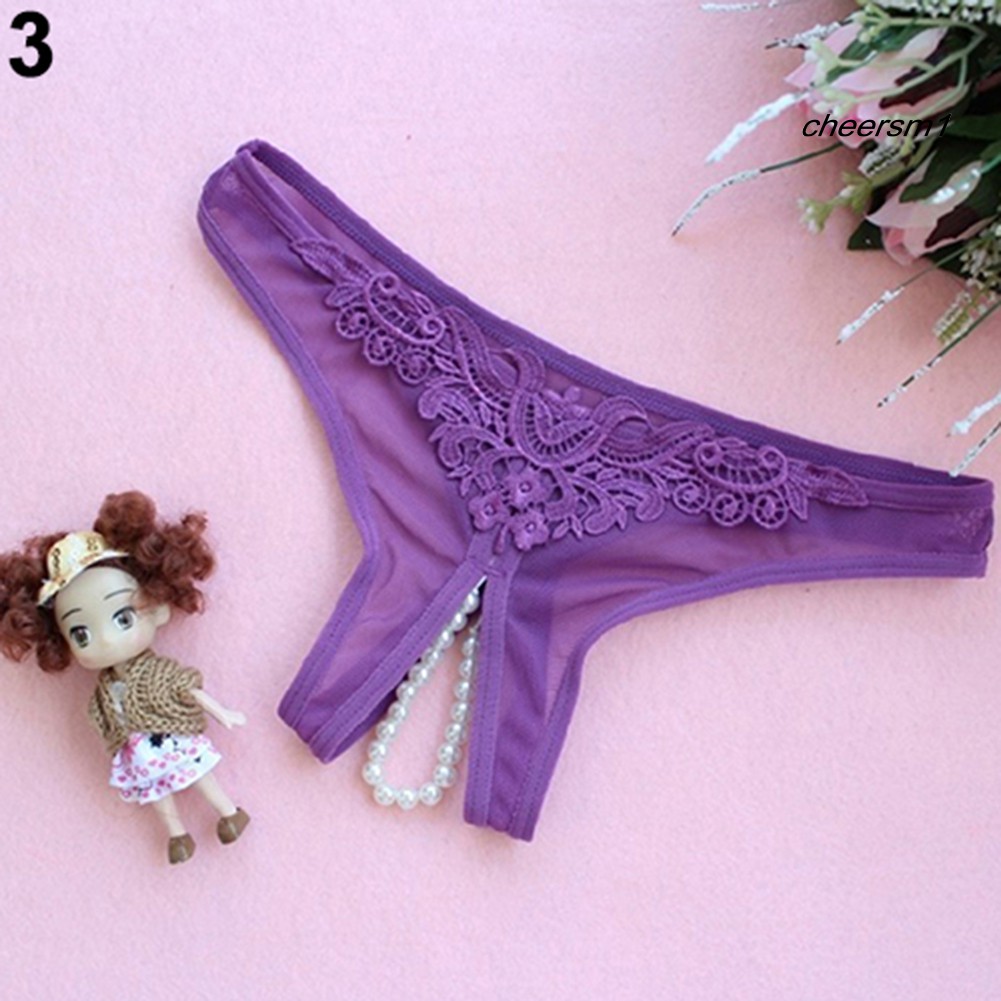 Quần lót lọt khe phối dây ngọc trai nhân tạo thời trang gợi cảm cho nữ | BigBuy360 - bigbuy360.vn