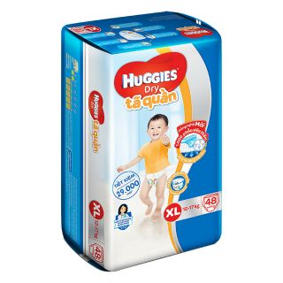 Tã Quần Huggies Dry Gói Đại XL48 (12-17kg) - Tặng 6 miếng tã quần (Bao bì tết 2017)