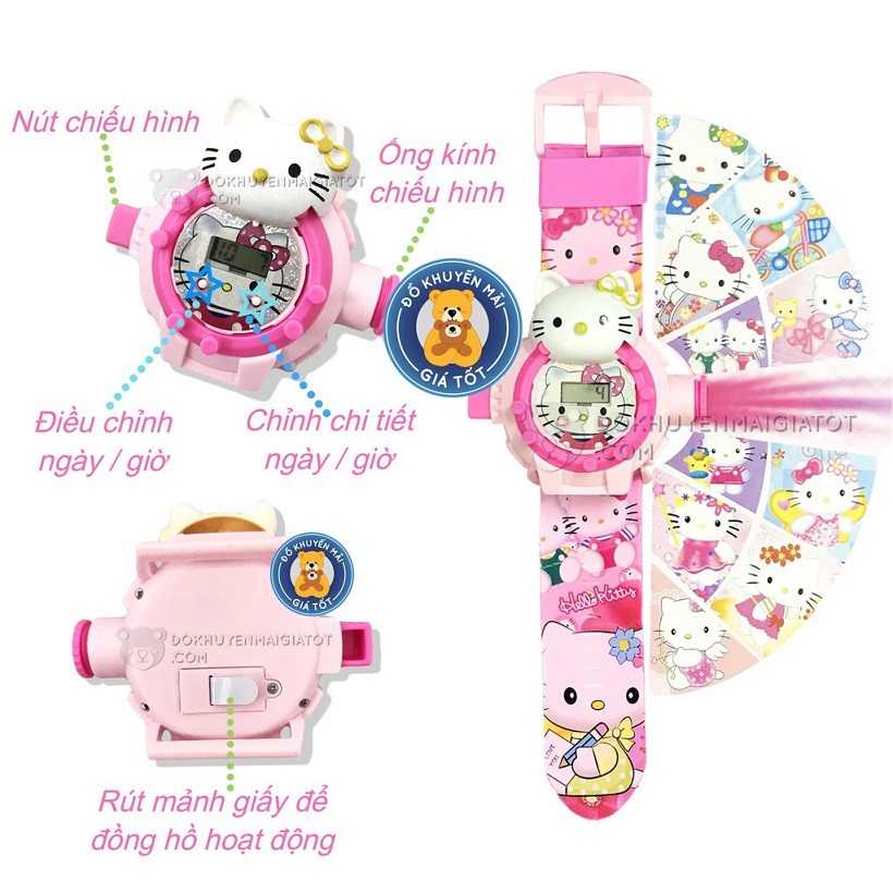 Đồng Hồ Chiếu Hình Siêu Nhân, Người Nhện, Hello Kitty, Công Chúa, Búp Bê, Minion, Chú Chó Cứu Hộ