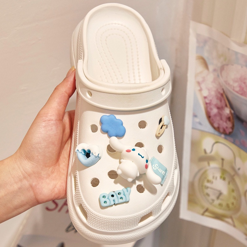 Bộ Phụ Kiện Khóa Giày Crocs Họa Tiết Hoạt Hình Cinnamon Ba Chiều diy