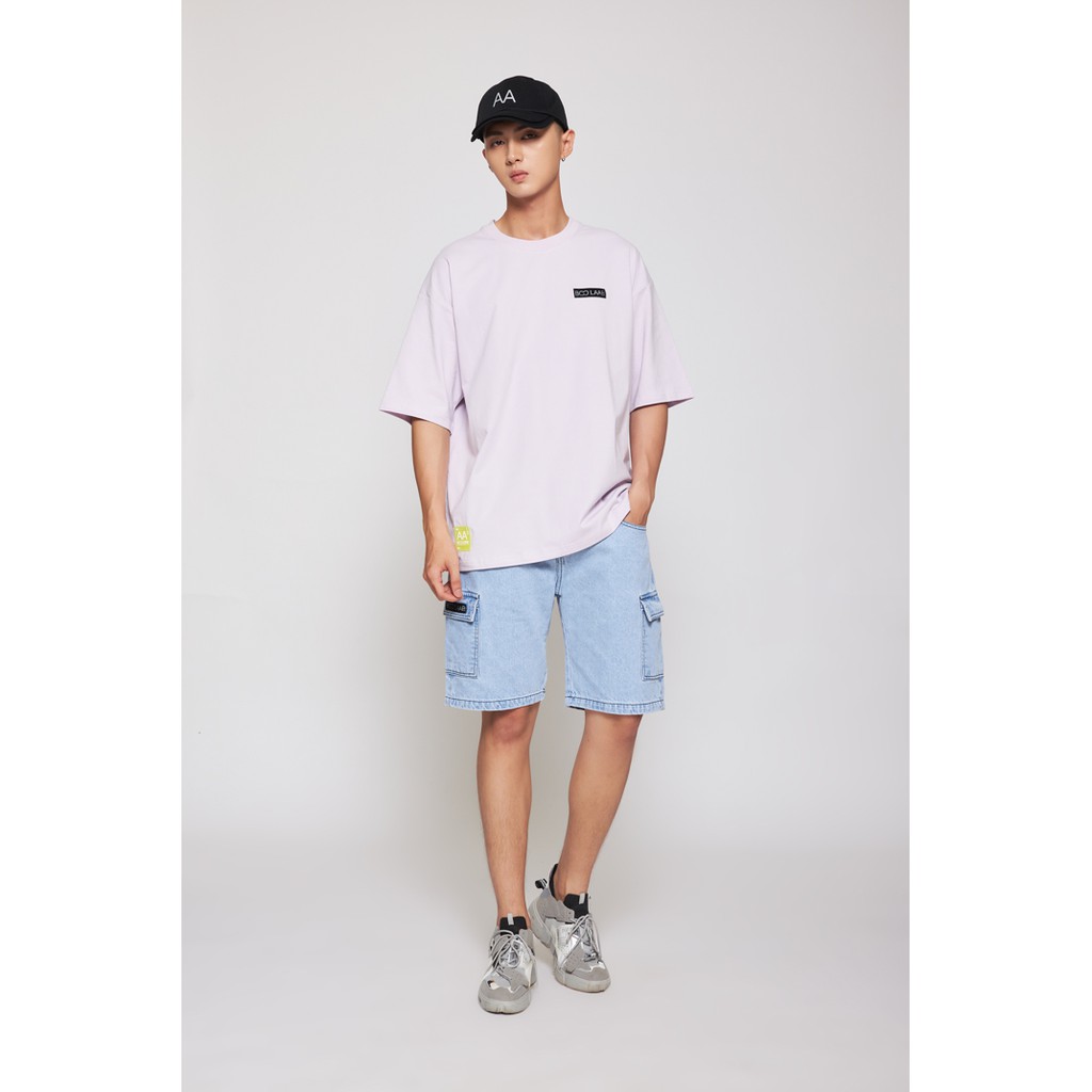 Áo Thun Nam Nữ Unisex BOO Oversize Dáng Rộng 100%Cotton Màu Tím Đính Patch BOOLAAB | BigBuy360 - bigbuy360.vn