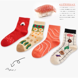 Tất unisex hoạ tiết Sushi Nhật Bản cổ cao