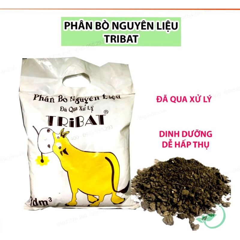 Phân Bò Tribat Đã Xứ Lý (3dm3) - Phân Hữu Cơ Chuyên Trồng Cho Các Loại Rau, Củ Quả