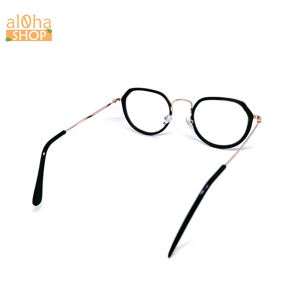 Mắt kính thời trang chống bụi gọng sắt tròn K008 unisex nam nữ phong cách tri thức, lịch sự - al0ha Shop