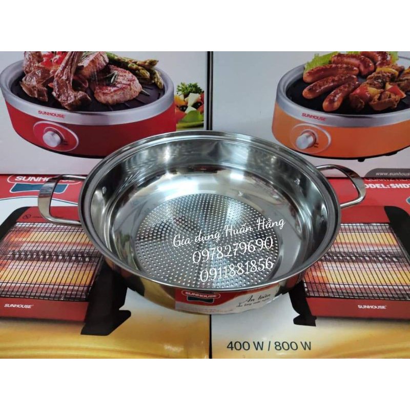 [HÀNG MỚI CHÍNH HÃNG] NỒI LẨU INOX VUNG KÍNH SUNHOUSE SHGP30G (ĐẾ SẦN SIZE 30CM)