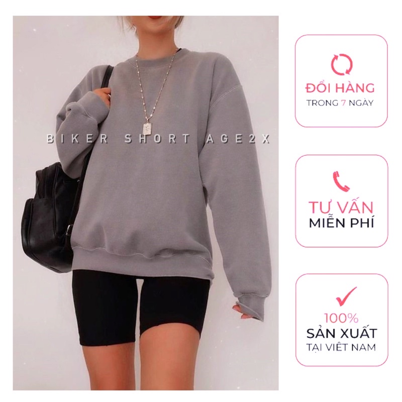 Quần biker nữ AGE2X hàng VNXK, Legging Lửng, siêu hack dáng