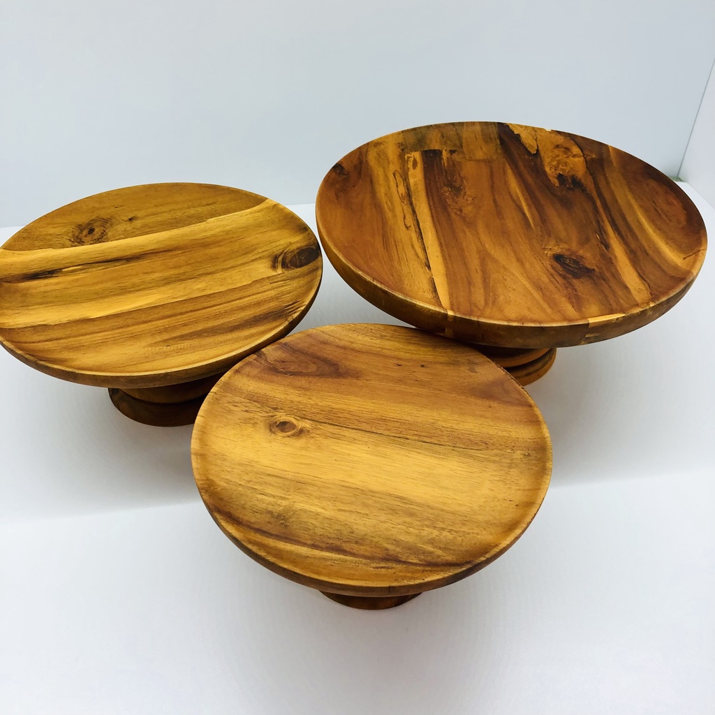 Mâm Bồng, Cake Stand, Đĩa Đựng Hoa Quả Thờ Bằng Gỗ Keo Ghép Của Vitrapro