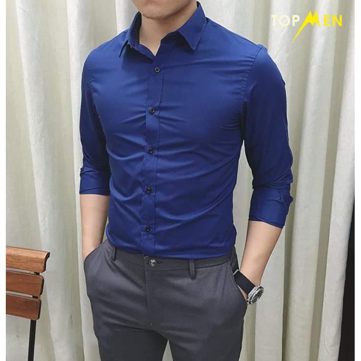 FREESHIP 99K TOÀN QUỐC_Sơ mi nến lụa màu tự chọn cao cấp cho các a soái ca xanh coban, xanh ngọc, xanh da trời | BigBuy360 - bigbuy360.vn