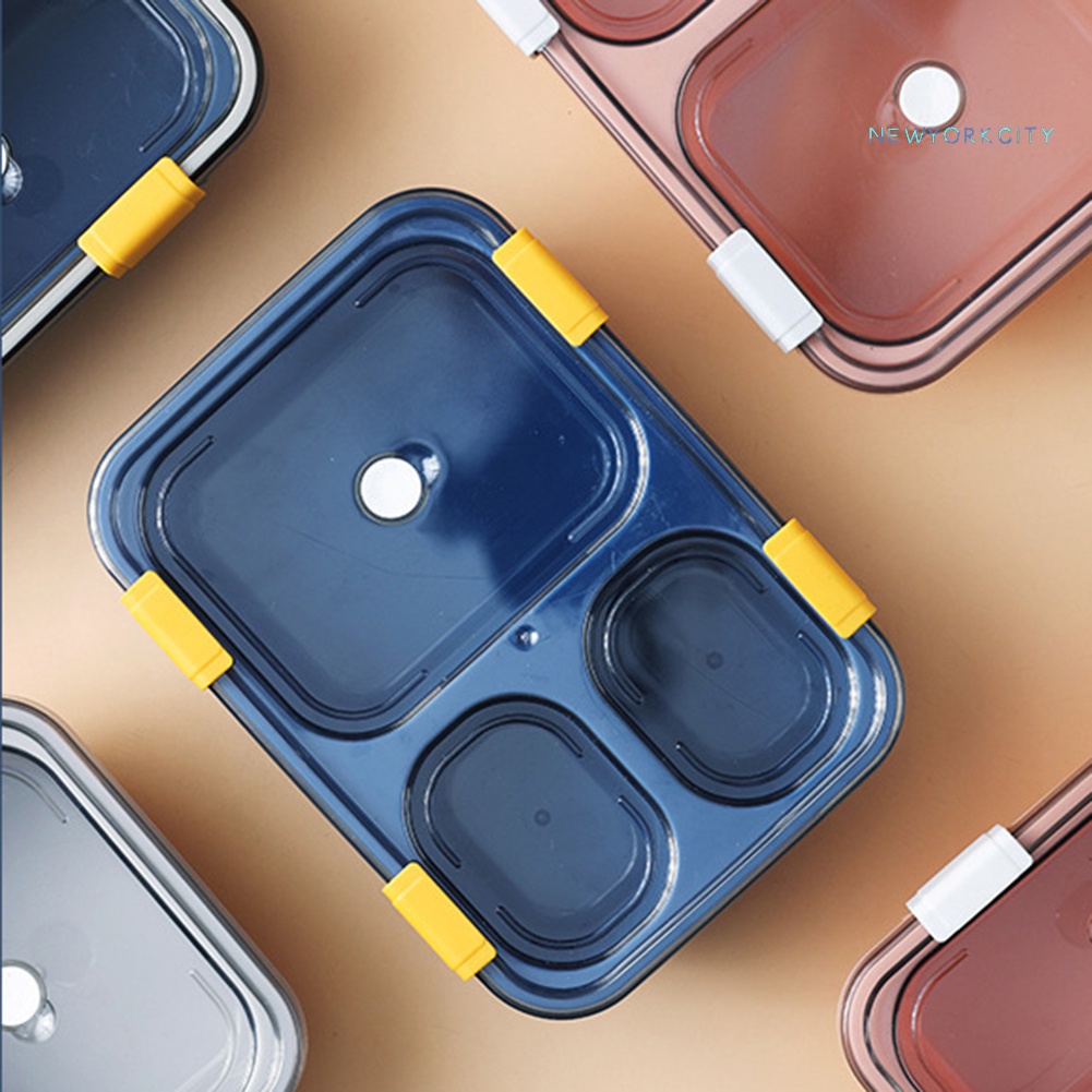 Hộp Đựng Cơm Trưa 3/4 Ngăn Hình Chữ Nhật Cỡ Lớn Chống Tràn Tiện Dụng