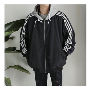 Áo khoác 3 line phối nón xám